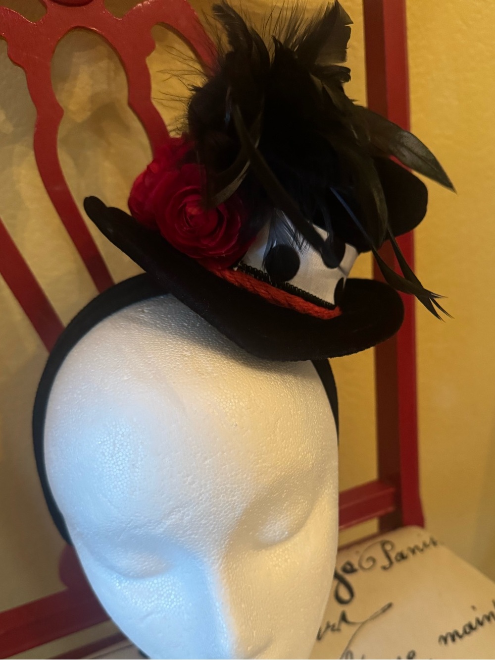 Mini Top Hat Fascinator Headband Whimsical Mad Hatter Costume